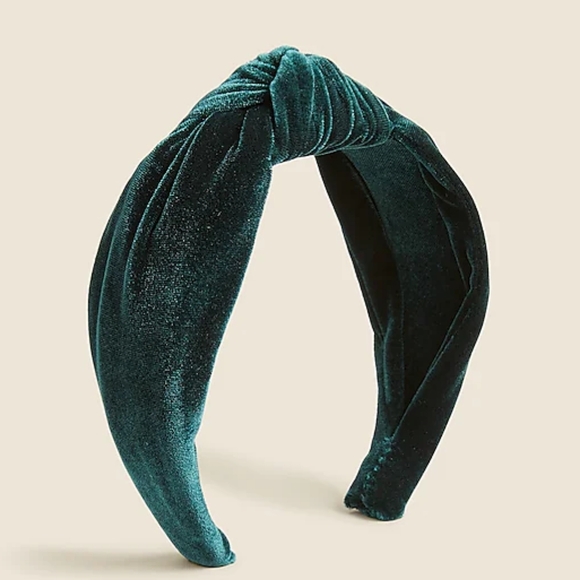J. Crew Accessories - J.Crew Velvet Knot Headband, Green